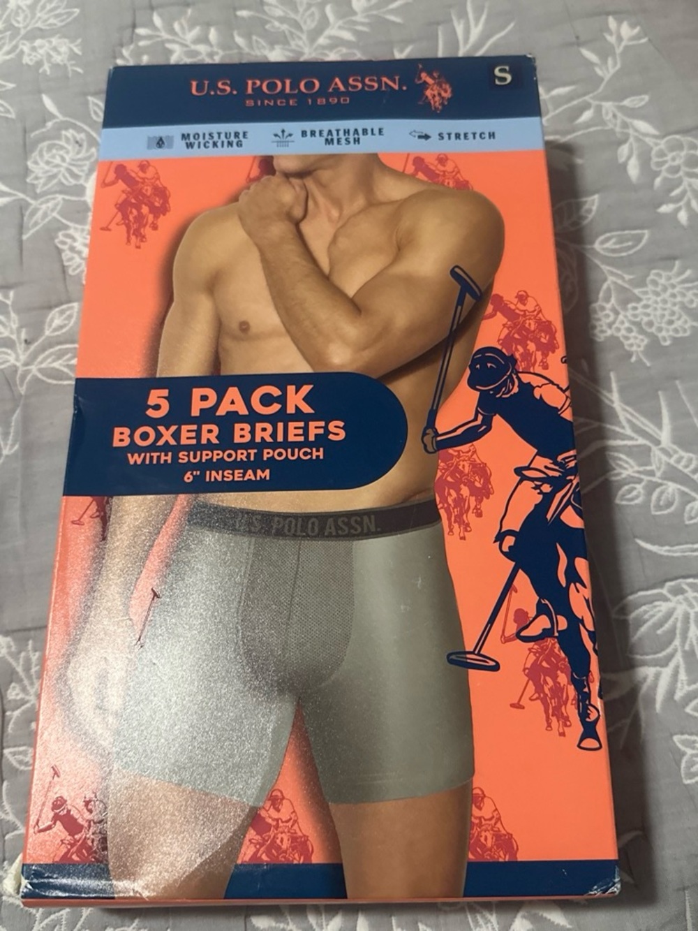 U.S. Polo Assn. Men’s Gray Boxer Briefs - 5 Pack (Gray)